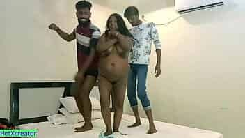 Desi girl naked dance and fucking with two boy! Full entertainment